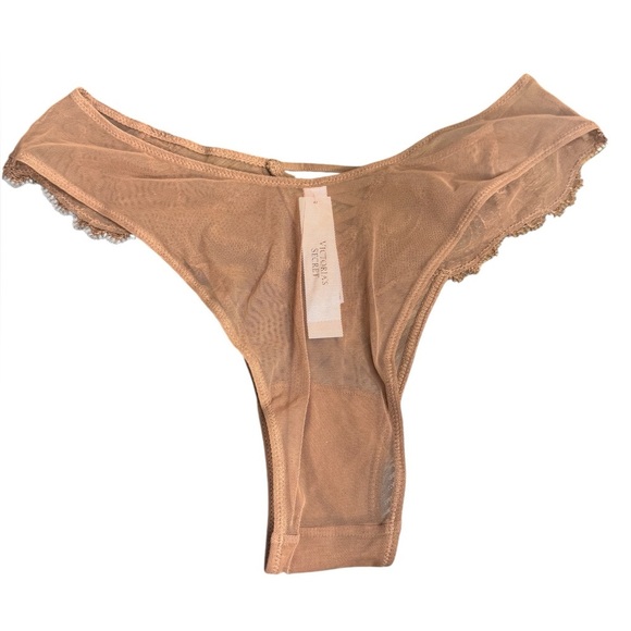 Victoria's Secret Boho Floral Embroidery Brazilian Panty Brown - Picture 2 of 7